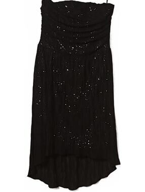 Express women’s ruched bandeau black & silver sequin dress size 8